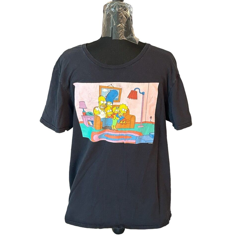 The SIMPSONS Black T Shirt Men's Large Homer, Bart,‎ Marge, Lisa & Maggie